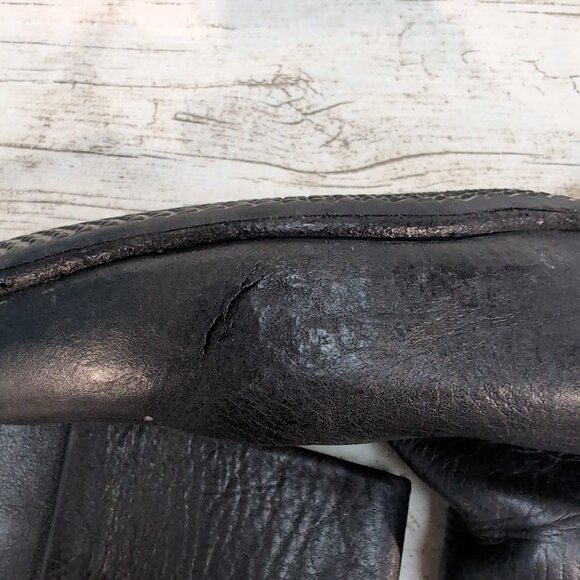 Poppy Barley Knee High Zipper Black Leather Equestrian boots Women Size 10 - Picture 5 of 12